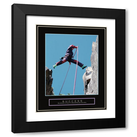 Success - Rock Jumper Black Modern Wood Framed Art Print with Double Matting by Frontline