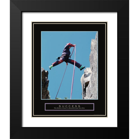 Success - Rock Jumper Black Modern Wood Framed Art Print with Double Matting by Frontline