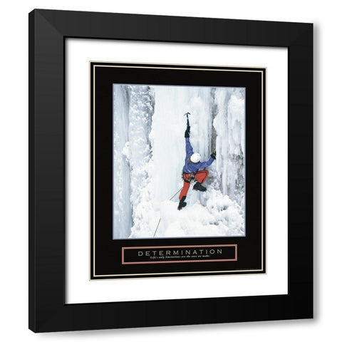 Determination - Ice Climber Black Modern Wood Framed Art Print with Double Matting by Frontline