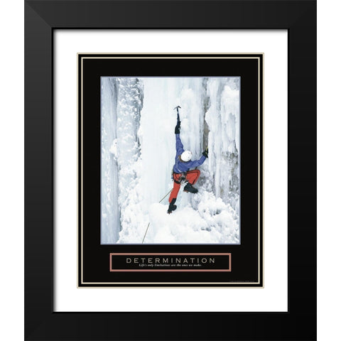 Determination - Ice Climber Black Modern Wood Framed Art Print with Double Matting by Frontline