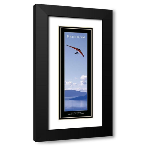 Freedom - Hang Glider Black Modern Wood Framed Art Print with Double Matting by Frontline