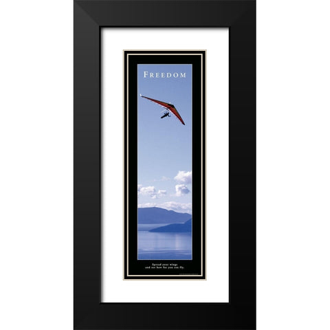 Freedom - Hang Glider Black Modern Wood Framed Art Print with Double Matting by Frontline