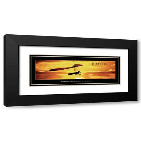 Direction - Hang Glider Black Modern Wood Framed Art Print with Double Matting by Frontline