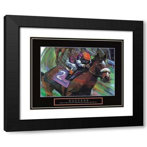Success - Jockey Black Modern Wood Framed Art Print with Double Matting by Frontline