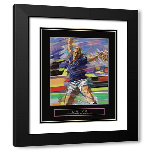 Drive - Softball Black Modern Wood Framed Art Print with Double Matting by Frontline