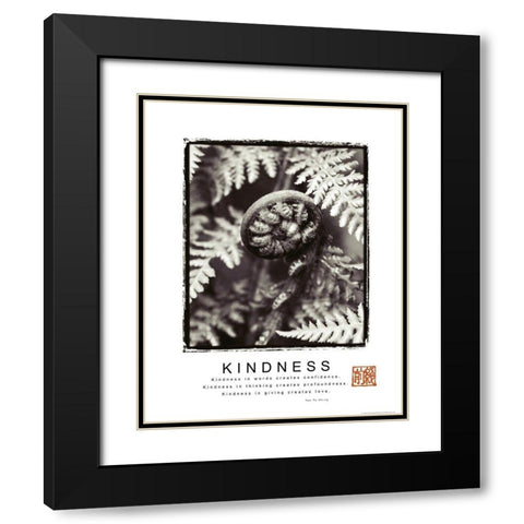 Kindness - Fiddlehead Black Modern Wood Framed Art Print with Double Matting by Frontline