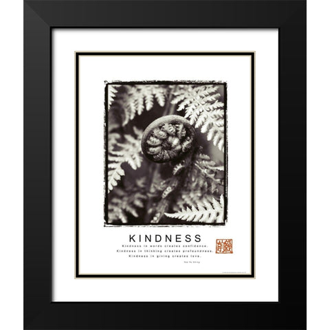 Kindness - Fiddlehead Black Modern Wood Framed Art Print with Double Matting by Frontline