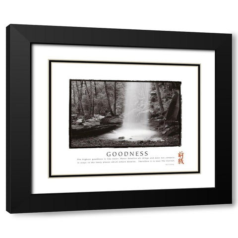 Goodness - Waterfall Black Modern Wood Framed Art Print with Double Matting by Frontline