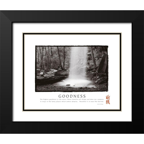 Goodness - Waterfall Black Modern Wood Framed Art Print with Double Matting by Frontline