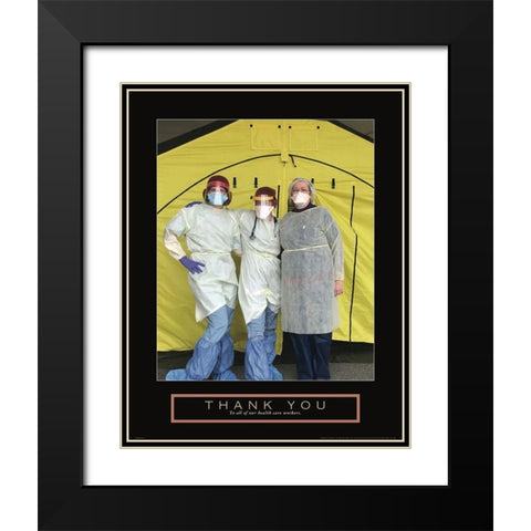 Thank You Black Modern Wood Framed Art Print with Double Matting by Hawthorne