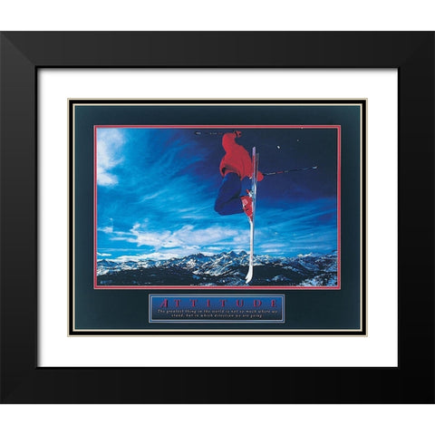 Aki - Attitude Black Modern Wood Framed Art Print with Double Matting by Unknown