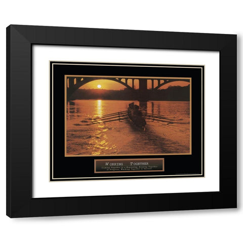 Working Together - Sculling Black Modern Wood Framed Art Print with Double Matting by Frontline