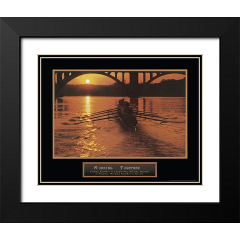 Working Together - Sculling Black Modern Wood Framed Art Print with Double Matting by Frontline