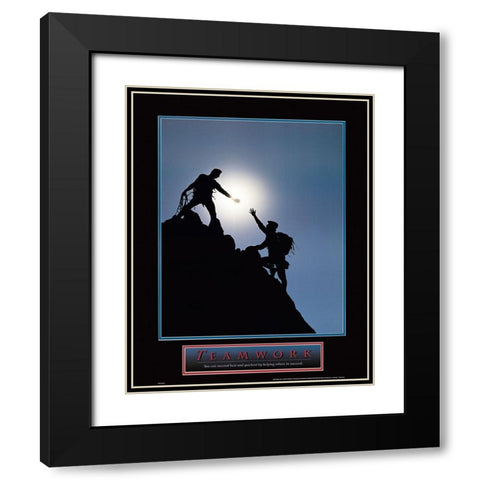 Teamwork - Climbers Black Modern Wood Framed Art Print with Double Matting by Unknown