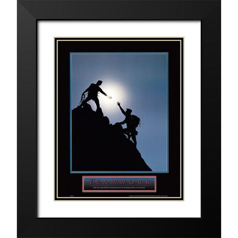 Teamwork - Climbers Black Modern Wood Framed Art Print with Double Matting by Unknown
