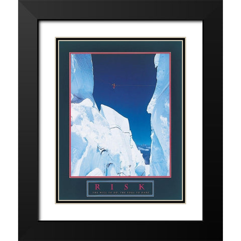 Climber - Risk Black Modern Wood Framed Art Print with Double Matting by Unknown