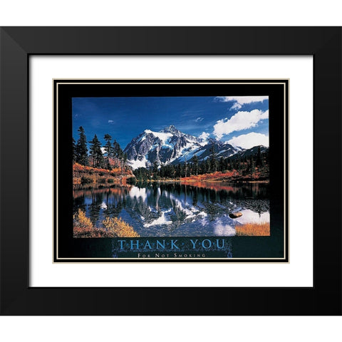 No Smoking Black Modern Wood Framed Art Print with Double Matting by Unknown