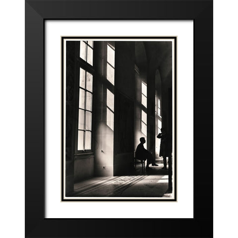 Waiting in the Hall I Black Modern Wood Framed Art Print with Double Matting by Unknown