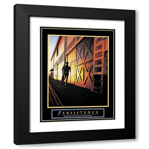 Runner - Persistence Black Modern Wood Framed Art Print with Double Matting by Unknown
