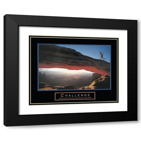 Challenge - Runner Black Modern Wood Framed Art Print with Double Matting by Frontline