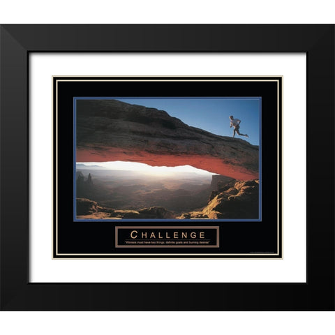 Challenge - Runner Black Modern Wood Framed Art Print with Double Matting by Frontline