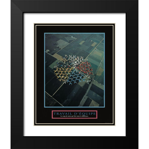 Travaille - D Equipe Black Modern Wood Framed Art Print with Double Matting by Frontline