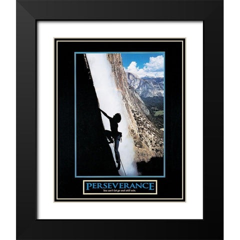 Perseverance Climber Black Modern Wood Framed Art Print with Double Matting by Unknown
