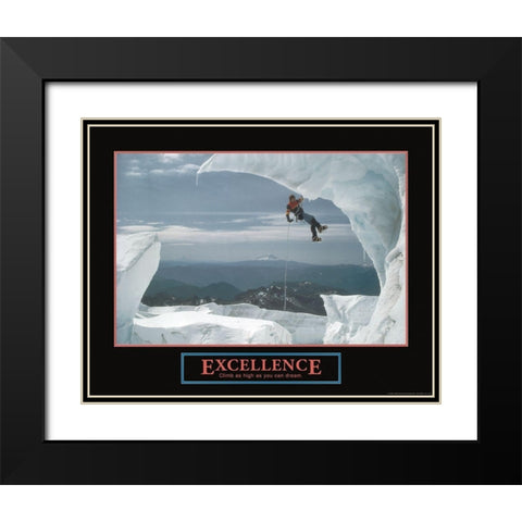 Excellence - Ice Climber Black Modern Wood Framed Art Print with Double Matting by Frontline