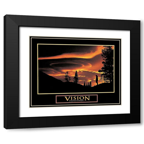 Dusk - Vision Black Modern Wood Framed Art Print with Double Matting by Unknown