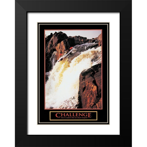 Kayak - Challenge Black Modern Wood Framed Art Print with Double Matting by Unknown