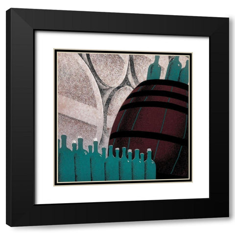 Time 4 Wine Black Modern Wood Framed Art Print with Double Matting by Unknown