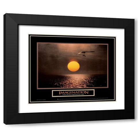 Moon - Imagination Black Modern Wood Framed Art Print with Double Matting by Unknown