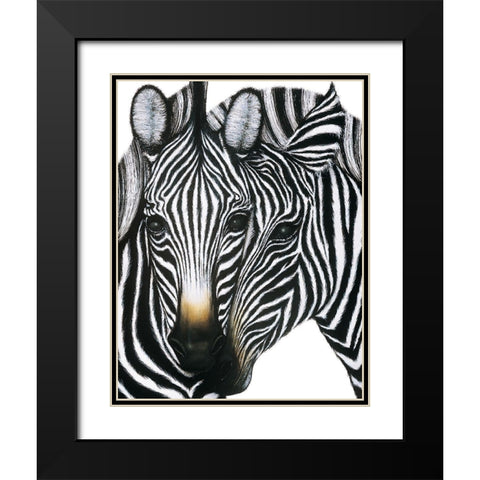 Zebra I Black Modern Wood Framed Art Print with Double Matting by Unknown
