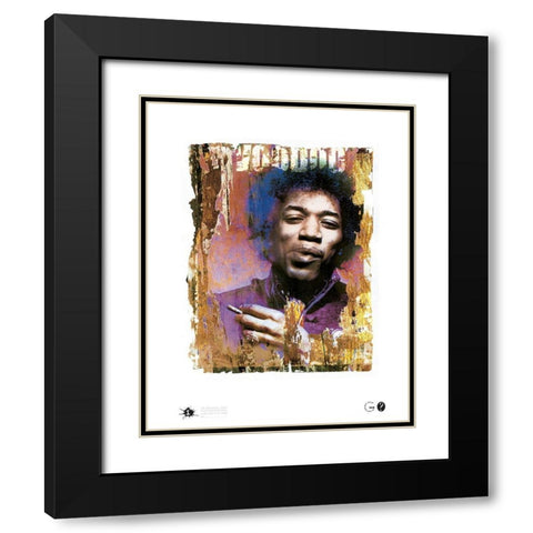 Jimi Voodoo Black Modern Wood Framed Art Print with Double Matting by Frontline