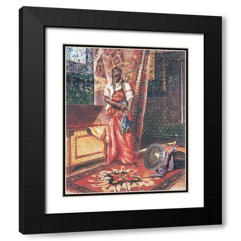 Warrior I Black Modern Wood Framed Art Print with Double Matting by Unknown