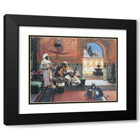 Kasbah Black Modern Wood Framed Art Print with Double Matting by Unknown