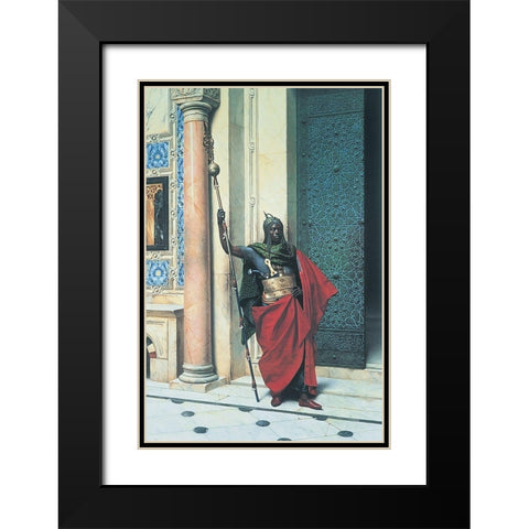 Guard Black Modern Wood Framed Art Print with Double Matting by Unknown