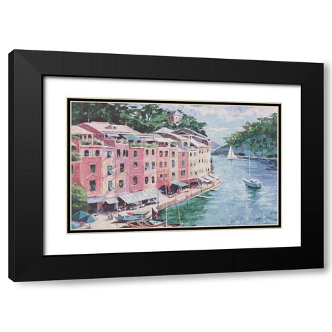 Pink Houses I Black Modern Wood Framed Art Print with Double Matting by Unknown