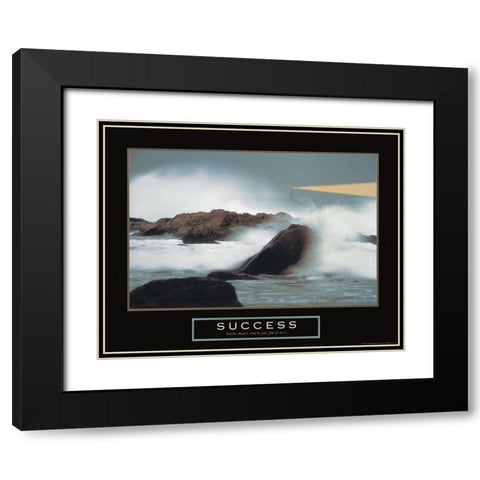 Success - Lighthouse Black Modern Wood Framed Art Print with Double Matting by Frontline