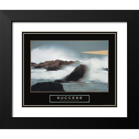 Success - Lighthouse Black Modern Wood Framed Art Print with Double Matting by Frontline