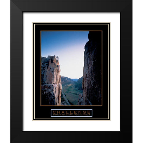 Climber - Challenge Black Modern Wood Framed Art Print with Double Matting by Unknown