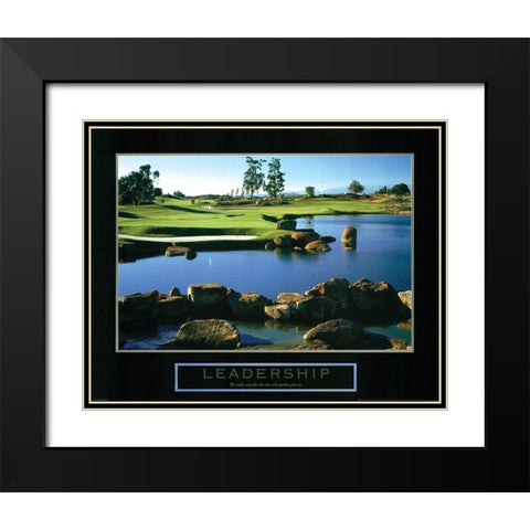 Leadership - Golf Black Modern Wood Framed Art Print with Double Matting by Frontline