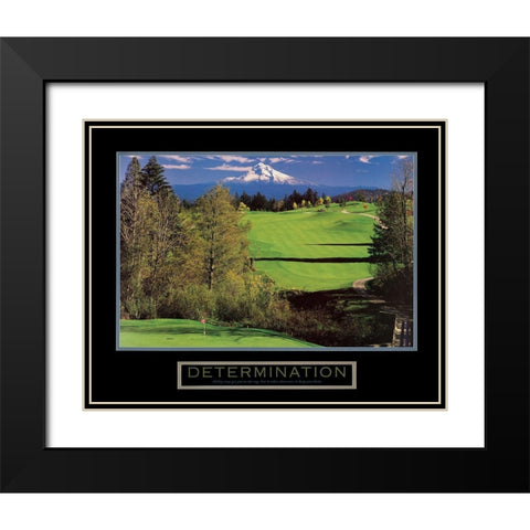 Determination - Golf Black Modern Wood Framed Art Print with Double Matting by Frontline