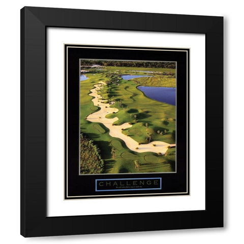 Challenge - Golf Trap Black Modern Wood Framed Art Print with Double Matting by Unknown
