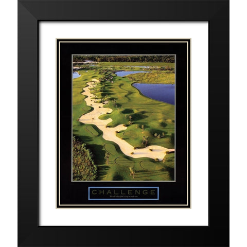 Challenge - Golf Trap Black Modern Wood Framed Art Print with Double Matting by Unknown