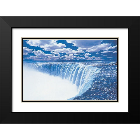 The Falls Black Modern Wood Framed Art Print with Double Matting by Unknown