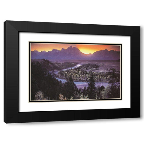 Lazy River Black Modern Wood Framed Art Print with Double Matting by Unknown