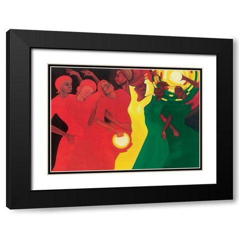 Thythm Black Modern Wood Framed Art Print with Double Matting by Unknown