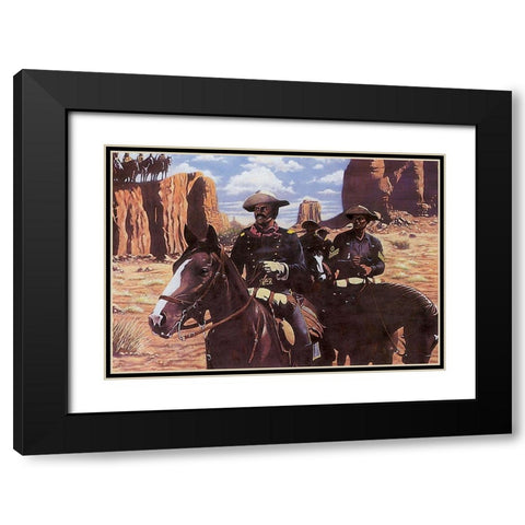 Buffalo Soldiers Black Modern Wood Framed Art Print with Double Matting by Unknown