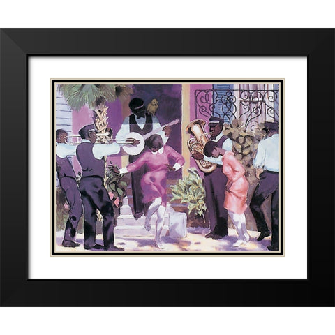 Dancin in the Street Black Modern Wood Framed Art Print with Double Matting by Unknown